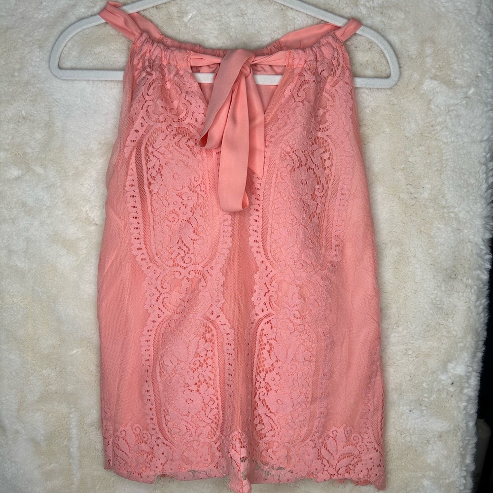 Solid Lace Tie-up Design Halter Sleeveless Cami
